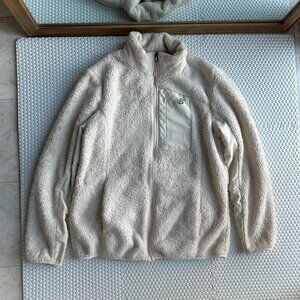 New Balance Sherpa Fleece Jacket Cozy Soft Shell Full Zip Front in Cream